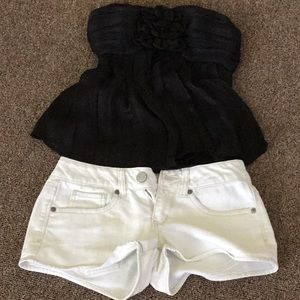 Bundle 2B Bebe black top and white short